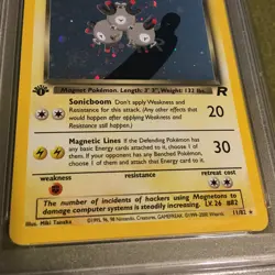 Pokemon Team Rocket 2000 1st Edition Dark Magneton HOLO 11/82 PSA 7-SWRIL - Image 3