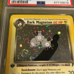 Pokemon Team Rocket 2000 1st Edition Dark Magneton HOLO 11/82 PSA 7-SWRIL - Image 4