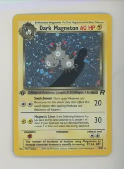 2000 Pokemon Team Rocket 1st Edition #11/82 Dark Magneton Holo - Image 1