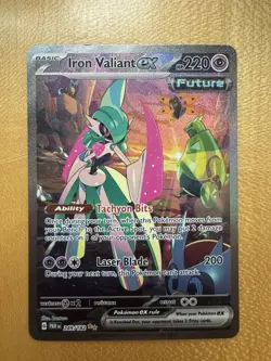 Pokemon TCG Iron Valiant EX Paradox Rift 249/182 Special Illustration Rare NM - Image 1