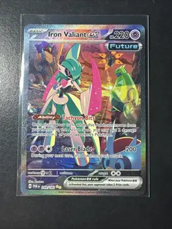 Pokemon TCG Iron Valiant EX Paradox Rift 249/182 Special Illustration Rare NM - Image 1