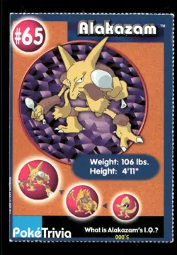Pokemon 1999 Burger King Promo #65 Alakazam - Image 1
