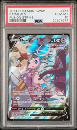 2021 POKEMON SWORD & SHIELD FUSION STRIKE #251 FA/MEW V FUSION STRIKE - Image 1