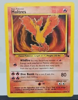 1999 Pokemon TCG Moltres Fossil 27/62 Regular Non-Holo Unlimited Rare - MP - Image 1