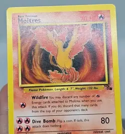 1999 Pokemon TCG Moltres Fossil 27/62 Regular Non-Holo Unlimited Rare - MP - Image 4