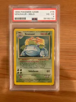 Pokemon TCG Base Set Venusaur 15/102 Holo PSA 4 VG-EX - Image 1