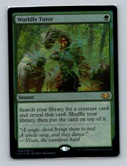 1x FOIL Worldly Tutor (006) Commander Collection Green CC1 MTG Magic NM - Image 1