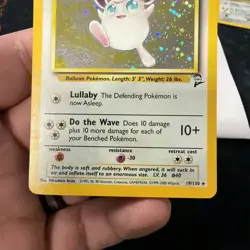 Pokemon TCG Wigglytuff 19/130 Base Set 2 Holo Rare Vintage SWIRL left side - Image 4