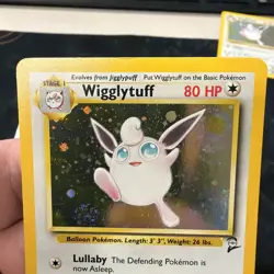 Pokemon TCG Wigglytuff 19/130 Base Set 2 Holo Rare Vintage SWIRL left side - Image 5