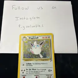 Pokemon TCG Wigglytuff 19/130 Base Set 2 Holo Rare Vintage SWIRL right side - Image 1
