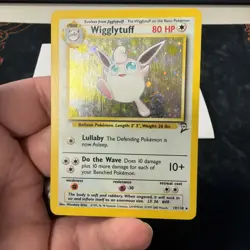 Pokemon TCG Wigglytuff 19/130 Base Set 2 Holo Rare Vintage SWIRL right side - Image 3
