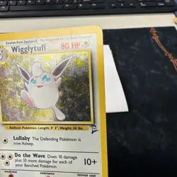 Pokemon TCG Wigglytuff 19/130 Base Set 2 Holo Rare Vintage SWIRL right side - Image 4
