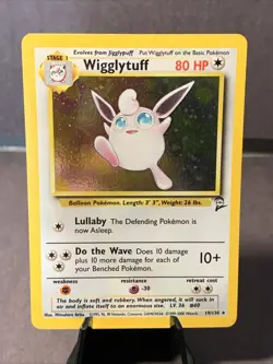 Pokemon TCG Wigglytuff #19/130 Base Set 2 Unlimited Holo Rare WOTC VTG LP - Image 1