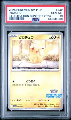 2025 POKEMON JAPANESE SV-P PROMO ILLUSTRATION CONTEST 2024 #242 PIKACHU PSA 10 - Image 1