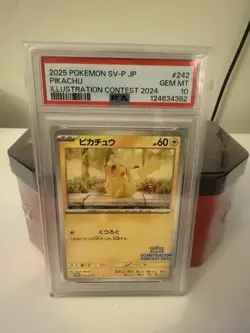 2025 POKEMON JAPANESE SV-P PROMO 242 PIKACHU ILLUSTRATION CONTEST 2024 PSA 10 - Image 1