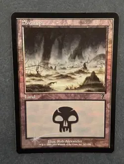 MTG FOIL 7TH EDITION SWAMP ENGLISH MAGIC THE GATHERING BASIC LAND 347/350 - Image 3