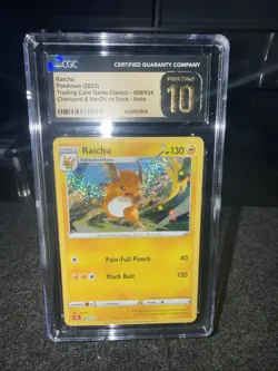 CGC 10 Pristine Raichu Holo 009/034 Trading Card Game Classic CLC Pokemon Card - Image 1