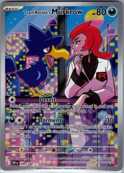 Team Rocket's Murkrow 200/182 SV10: Destined Rivals - Pokemon Card - NM - Image 1