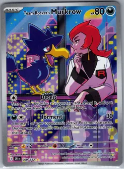 Team Rocket's Murkrow 200/182 SV10: Destined Rivals - Pokemon Card - NM - Image 1