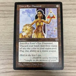 LION'S EYE DIAMOND MIRAGE CARD CCG MAGIC THE GATHERING 1996 ARTIFACT - Image 1