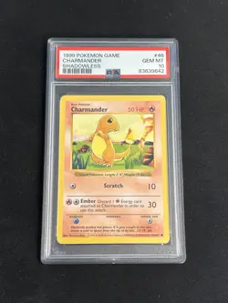 1999 Charmander Shadowless Base Set #46 Pokemon PSA 10 GEM MINT - Image 1