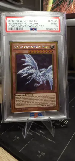 Yugioh Blue-Eyes Alternative White Dragon MVP1-ENG46 1st Edition PSA 9 GOLD - Image 2