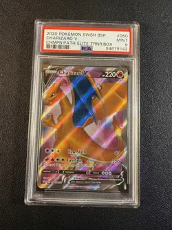 56325606 2020 Pokemon SWSH BSP Charizard V Champion Path Elite PSA 9 SWSH050 - Image 1