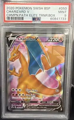 56325606 2020 Pokemon SWSH BSP Charizard V Champion Path Elite PSA 9 SWSH050 - Image 1