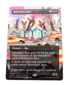 MTG Relentless Rats 0011 Secret Lair Alternate Art Borderless Promo SLP Magic - Image 1