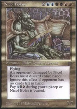Heavy Play, English MTG Regular Nicol Bolas Legends Magic the Gathering - Image 1
