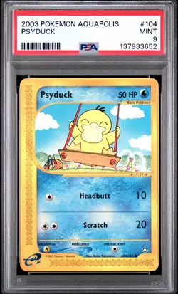 2003 POKEMON AQUAPOLIS #104 PSYDUCK PSA 9 - Image 1