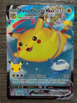 POKEMON FULL ART FLYING PIKACHU VMAX 007/025 ULTRA RARE + DARKRAI SLEEVE LP-NM - Image 1
