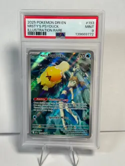 Pokemon Destined Rivals MISTY'S PSYDUCK 193/182 Illustration Rare - PSA 9 MINT - Image 1