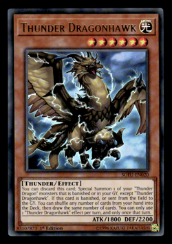Yugioh Thunder Dragonhawk SOFU-EN020 Ultra Rare 1st Ed NM - Image 1
