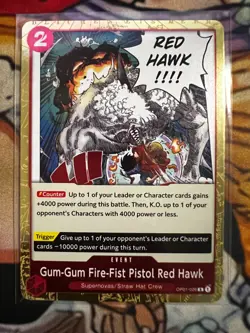 One Piece TCG - Gum-Gum Fire-Fist Pistol Red Hawk OP01-026 - English- Near Mint - Image 1
