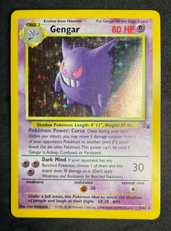 Gengar Holo Fossil 5/62 Pokemon Card TCG MP - Image 1