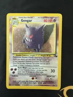 Pokemon 1999 Gengar Holo Fossil 5/62 - MP-HP - Image 1