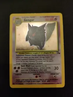 Pokemon Gengar 5/62 Original Base Set Fossil Holo Rare MP/LP - Image 1