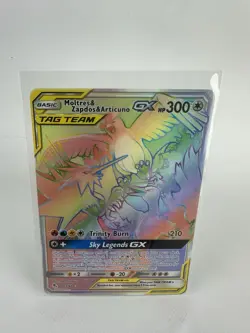 Moltres Zapdos Articuno GX 69/68 Hidden Fates Secret Rainbow Rare NM/M Condition - Image 1