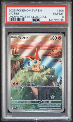 2025 POKEMON SVP PROMO UNOVA VICTINI ILLUSTRATION COLLECTION #208 VICTINI PSA 8 - Image 1