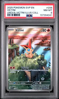 2025 POKEMON SVP PROMO UNOVA VICTINI ILLUSTRATION COLLECTION #208 VICTINI PSA 8 - Image 1