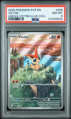 2025 POKEMON SVP PROMO UNOVA VICTINI ILLUSTRATION COLLECTION #208 VICTINI PSA 8 - Image 1