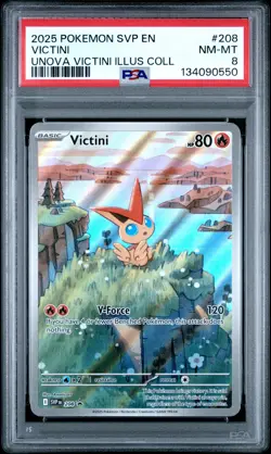 2025 POKEMON SVP PROMO UNOVA VICTINI ILLUSTRATION COLLECTION #208 VICTINI PSA 8 - Image 1
