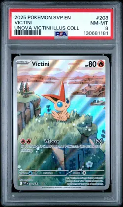 2025 POKEMON SVP PROMO UNOVA VICTINI ILLUSTRATION COLLECTION #208 VICTINI PSA 8 - Image 1