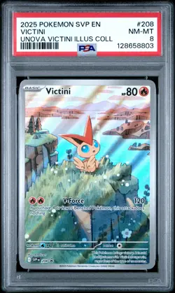 2025 POKEMON SVP PROMO UNOVA VICTINI ILLUSTRATION COLLECTION #208 VICTINI PSA 8 - Image 1