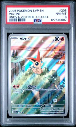 2025 POKEMON SVP PROMO UNOVA VICTINI ILLUSTRATION COLLECTION #208 VICTINI PSA 8 - Image 1