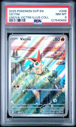 2025 POKEMON SVP PROMO UNOVA VICTINI ILLUSTRATION COLLECTION #208 VICTINI PSA 8 - Image 1