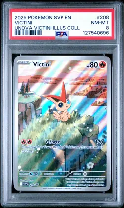 2025 POKEMON SVP PROMO UNOVA VICTINI ILLUSTRATION COLLECTION #208 VICTINI PSA 8 - Image 1
