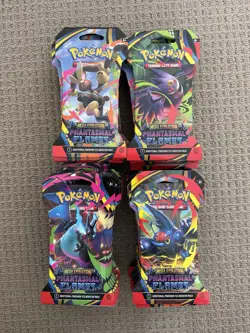 x50 Pokemon TCG Phantasmal Flames Sleeved Booster Pack Sleeved Blister SEALED✅ - Image 1