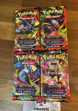 4 x Pokemon TCG Phantasmal Flames Booster Packs (Complete Art Set) NEW & SEALED - Image 1